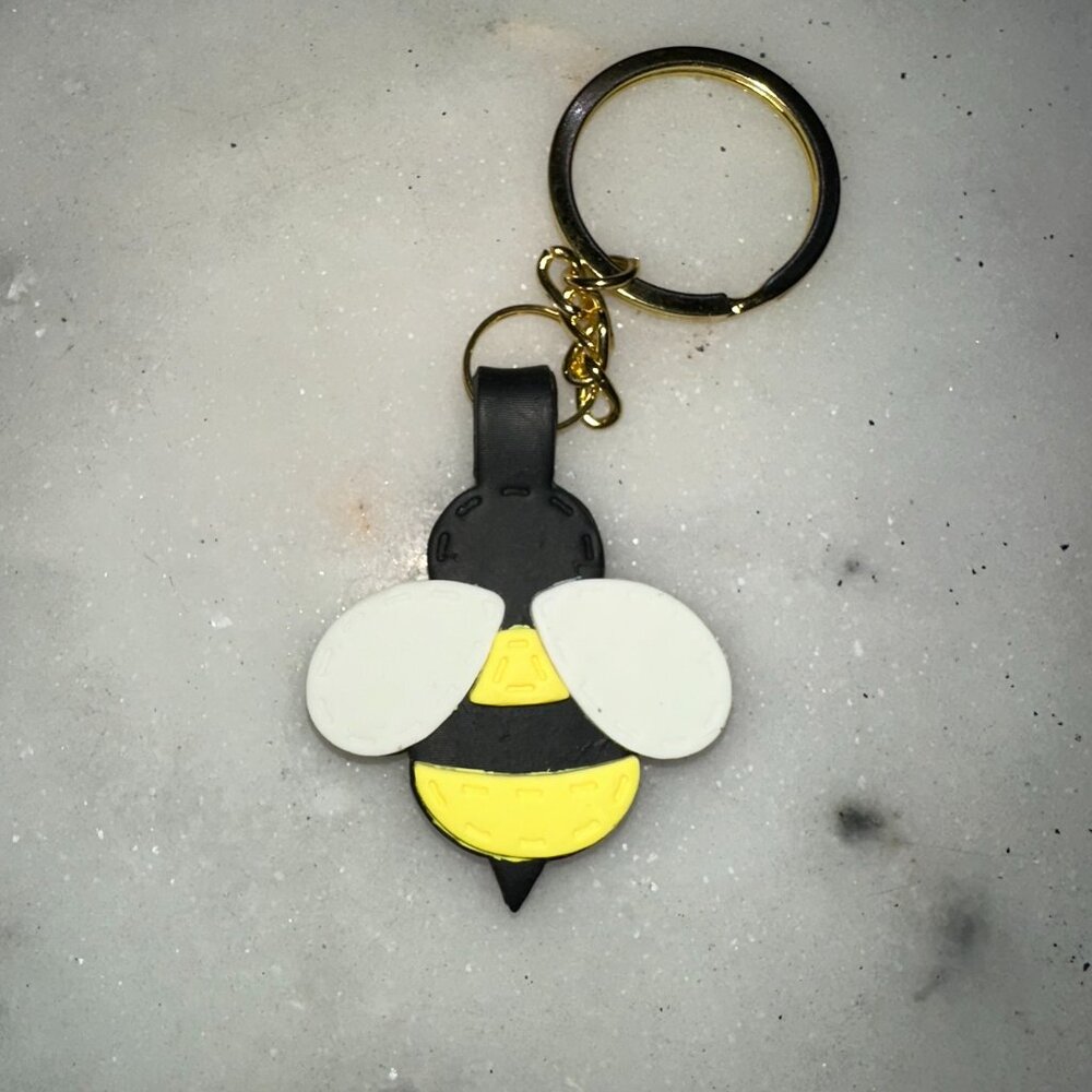 Handmade Polymer Clay Bee Keychain or Bag Charm